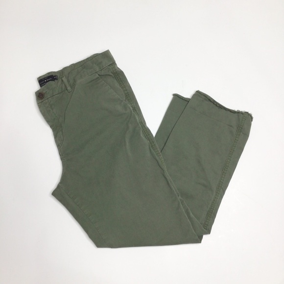 Lucky Brand Pants - Lucky Brand olive green chinos raw hem 10 ankle